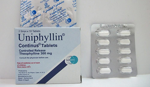 اقراص يونيفيللين لعلاج ضيق التنفس Uniphyllin Tablets